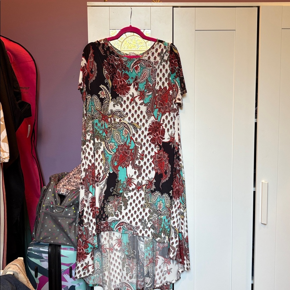 Floral Paisley Asymmetrical Dress